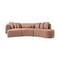 Homeroots Orange Boucle Modular Curved Three Piece Sectional With Toss Pillows 643975 - alternate 1