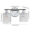 Jonathan Y Spaulding Vintage 13" 2-Light Iron/Chevron Pattern Glass Farmhouse Cottage LED Vanity Light, Chrome JYL3549A - alternate 9