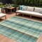 Homeroots 8' X 10' Sage Mint Green And Teal Blue Plaid Washable Indoor Outdoor Area Rug 614008 - alternate 1