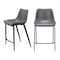 Homeroots Set of Two 26" Dark Gray And Black Faux Leather And Steel Counter Height Bar Chairs 555678 - alternate 7