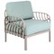 Homeroots 31" Gray Heavy Duty Plastic Outdoor Armchair With Sea Green Cushion 565277 - alternate 5