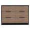 Homeroots 42" Brown and Black Six Drawer Double Dresser 544052 - alternate 1