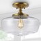 Jonathan Y Marfa 14" 1-Light Modern Farmhouse Schoolhouse Frosted Glass/Metal LED Semi Flush Mount, Brass Gold JYL7517B - alternate 7