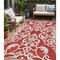 Homeroots 5' X 8' Red And Ivory Damask Washable Indoor Outdoor Area Rug 614456 - alternate 1