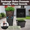 Pure Garden 2-Pack 22.4IN Tall Outdoor Planters for Porch or Patio Decor Gray Finish 50-PL9942-GRY - alternate 6