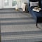 Homeroots 9' X 12' Blue and Gray Striped Stain Resistant Indoor Outdoor Area Rug 531642 - alternate 4