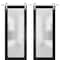 Sartodoors Sturdy Double Barn Door with Frosted Glass Planum 2102 Black 60x84 (2* 30x84) Solid Core PLANUM2102DB-S-BLK-60 x 84 (2* 30x84) - alternate 1