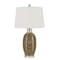 Homeroots 29" Brown Metal Table Lamp With Off White Empire Shade 524706 - alternate 2