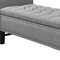 Homeroots 50" Light Gray and Black Upholstered Linen Bench with Flip top 530675 - alternate 4