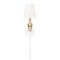 Z-Lite Claudelle 1-Light Wall Sconce, 5.75 in W x 24 in H, Textured White + Modern Gold 4014-1SA-TW-MGLD - alternate 3