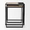 Homeroots Set of Two Natural and Black Solid Wood and Metal Square Sled Nested Tables 604466 - alternate 4