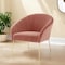 Homeroots 31" Blush And Gold Velvet Barrel Chair 534131 - alternate 6