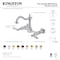 Kingston Brass Two-Handle Wall Mount Bridge Kitchen Faucet, Brushed Nickel KS1268AL - alternate 2