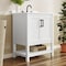 Flash Furniture Vega 30in. Vanity w/Sink, Soft Close Doors & Open Shelf, Carrara Marble, Black Hardware, Wht/Wht FS-VEGA30-WH-HDBLK-GG - alternate 7