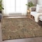 Homeroots 9' X 12' Brown Charcoal And Brick Red Damask Washable Indoor Outdoor Area Rug 603309 - alternate 6