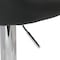 Elama 2 Pc Diamond Stitched Faux Leather Bar Stool in Black with Chrome Base and Adjustable Height ELM-704C-BLK - alternate 8