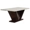 Homeroots 64" White And Dark Brown Marble And Solid Manufactured Wood Pedestal Base Dining Table 286018 - alternate 1