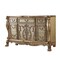 Homeroots 66in Gold Solid Wood Carved Scrollwork Seven Drawer Sideboard with Two Doors 347057 - alternate 1