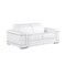 Homeroots 71" White And Silver Genuine Leather Love Seat 546441 - alternate 1