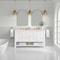 James Martin Vanities Breckenridge 60 in. Double Vanity, Bright White, w/ 3 CM Eternal Marfil Quartz Top 330-V60D-BW-3EMR - alternate 4