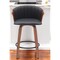 Homeroots 26" Black and Wood Brown Faux Leather with Solid Wood Swivel Counter Height Bar Chair 534418 - alternate 1