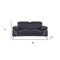Homeroots 68in Navy Blue and Silver Italian Leather Loveseat 720581 - alternate 5