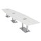Skutchi Designs Hexagon Conference Table With Power Unit, 48 in W, 192 in L, White HAR-HEX.IR-48X192-DOU-WA7976-ESIL - alternate 1