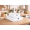 Bella Storage Solutions Bella Small White Stackable Storage Bins w/ Lids - Modular Bathroom/Kitchen/Closet Organizer, 4PK 606583 - alternate 3