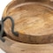 Homeroots Set of Two Brown Solid Wood Round Trays With Handles 574111 - alternate 4