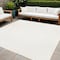Homeroots 5' Ivory And White Geometric Indoor Outdoor Area Rug 556271 - alternate 1