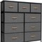 Homeroots 39" Gray and White Steel and Fabric Nine Drawer Triple Dresser 484700 - alternate 4