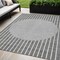 Homeroots 5' X 8' Gray And Ivory Striped Washable Indoor Outdoor Area Rug 597164 - alternate 1
