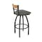 Holland Bar Stool Co Revelle 30in Swivel Bar Stool with Pewter Finish, Medium Back and Graph Chalice Seat 881 - alternate 4