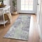 Homeroots 8' Runner Purple and Green Abstract Washable Non Skid Indoor Outdoor Runner Rug 564279 - alternate 5