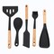 Oster Marion 5 Piece Silicone and Wood Kitchen Tool Set in Black 143736.05 - alternate 2