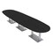 Skutchi Designs Boval Conference Table With Power Unit, 48 in W, 192 in L, Black HAR-BOVL-48X192-DOU-U999ST19-NA - alternate 1