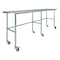 Amgood 24in D x 96in L Stainless Steel Open Base Table, 3in Casters AMG WT-2496-RCB-WHEELS-Z - alternate 1