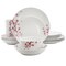 Elama Tamara 16 Piece Cherry Blossom Porcelain Double Bowl Dinnerware Set White and Pink 750123734M - alternate 1