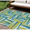 Homeroots 10' X 14' Teal Blue Green And Ivory Geometric Washable Indoor Outdoor Area Rug 598309 - alternate 1