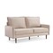 Homeroots 69" Beige Velvet Sofa With Dark Brown Legs 543725 - alternate 5