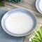 Martha Stewart Blue Rim 4 Piece 8.25 Inch Round Stoneware Dessert Plate Set in Blue 130151.01 - alternate 4