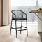 Armen Living Echo Black Oak Wood and Faux Leather Bar Stool LCECBABLK30 - alternate 2