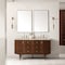 James Martin Vanities Amberly 60" Double Vanity, Mid-Century Walnut, w/ 3 CM Tajnar Eclos Top w/FreePower Wireless Charger 670-V60D-WLT-FTJR - alternate 6
