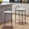 Homeroots Set of Two 26" Beige and Black Chenille and Steel Low Back Counter Height Bar Chairs, 2PK 555719 - alternate 3