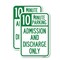 Signmission 10 Minute Parking Admission and Discharge Only, 18'' X 24'' 2 Signs, Heavy Gauge Aluminum, 2PK A-1824-2PACK-24644 - alternate 1