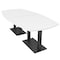 Skutchi Designs Arc Boat Conference Table, 45 in W, 96 in L, White HAR-ABOT-48x96-DOU.BK-W960 - alternate 1