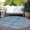 Homeroots 8' Blue And Gray Round Oriental Washable Indoor Outdoor Area Rug 616336 - alternate 2