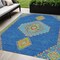 Homeroots 5' X 8' Denim Blue Red And Green Oriental Washable Indoor Outdoor Area Rug 598401 - alternate 1