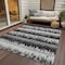 Homeroots 5' X 8' Black Gray And Ivory Striped Washable Indoor Outdoor Area Rug 598317 - alternate 6