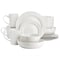 Elama Nikki 18 Piece Ribbed White Porcelain Dinnerware and Serving Bowl Set ELM-NIKKI-18 - alternate 1